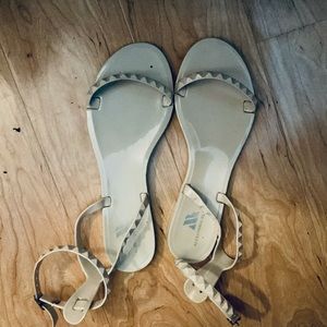 Alexandria Brandao off white plastic studded sandals